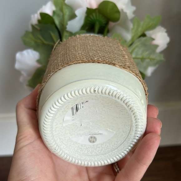 Rustic White Floral Arrangement in Mason Jar | Home Decor | Faux florals - Picture 4 of 4